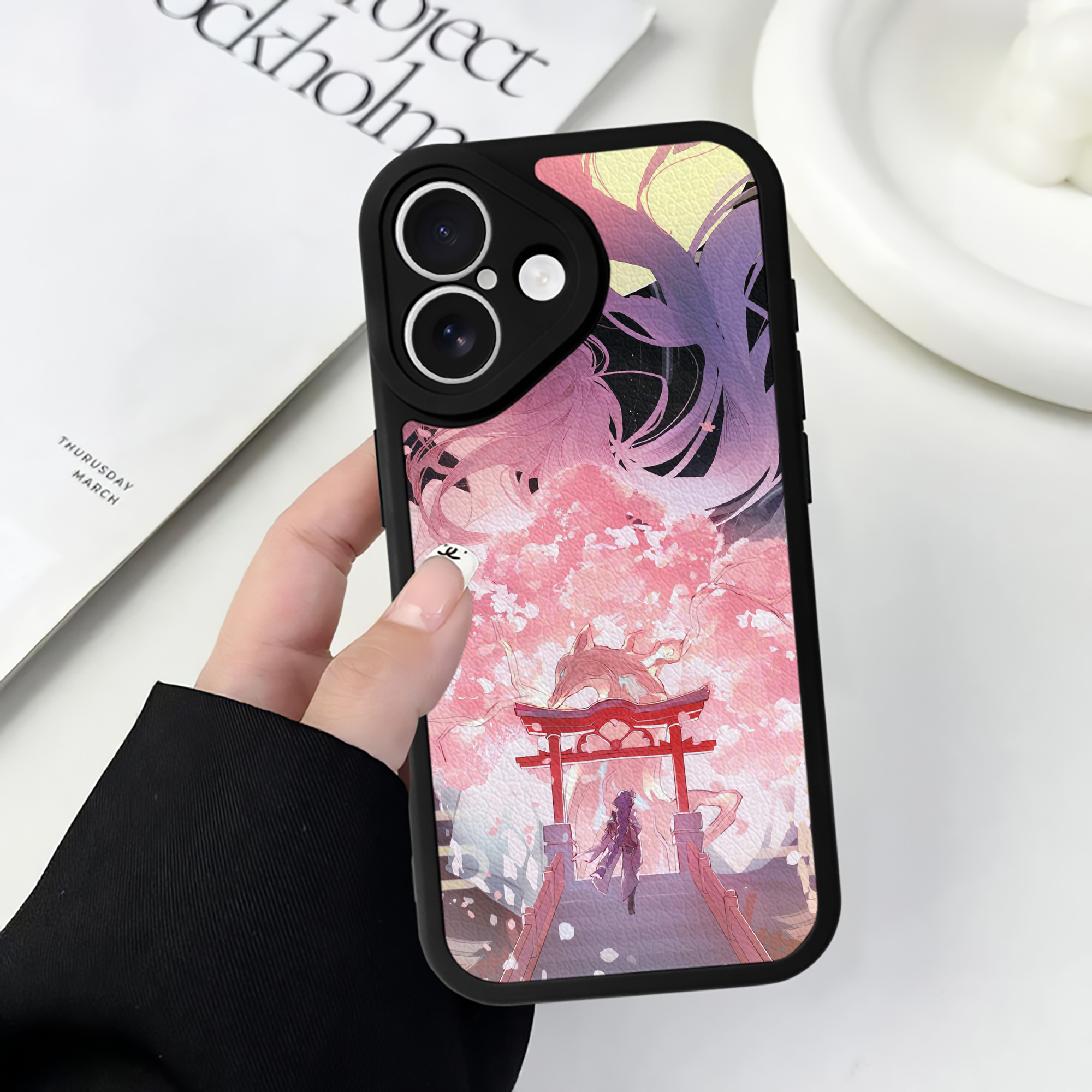 げんし神 genshin 【iPhone 16シリーズ対応】シリコンスマホケース（レザー調） 材質：シリコン